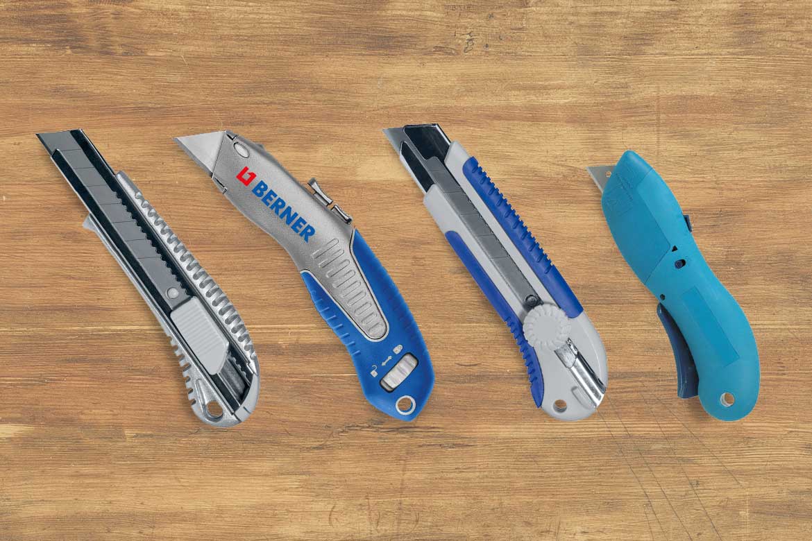 Lot De 3 Cutters Professionnels Rétractables Avec 30 Lames SK5 - Acier Inox, Angle 30°, Sécurité Verrouillage